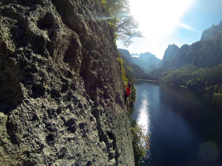 Klettersteig am Gosausee Aussicht am Gosausee Klettersteig