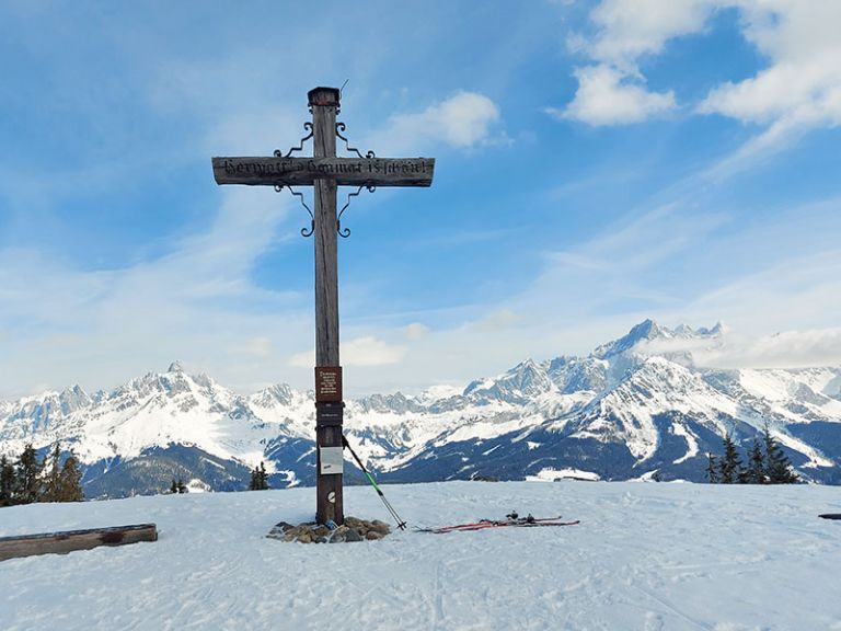 Rossbrand Gipfelkreuz Gosaukamm und Dachstein