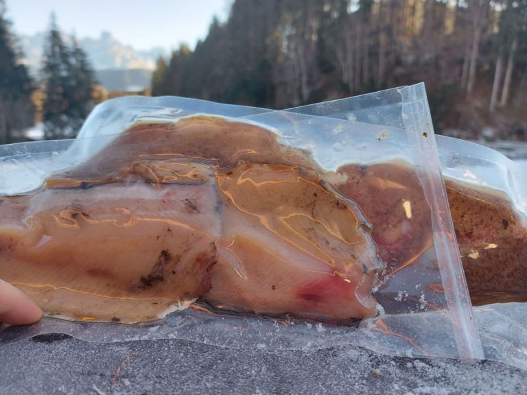 Smoked trout filets vacuum-packed