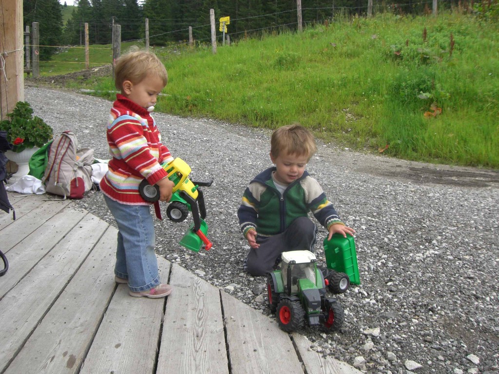 "Kinderbetreuung" vor der Hütte