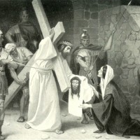 Szene aus dem Kreuzweg Jesu mit Veronika