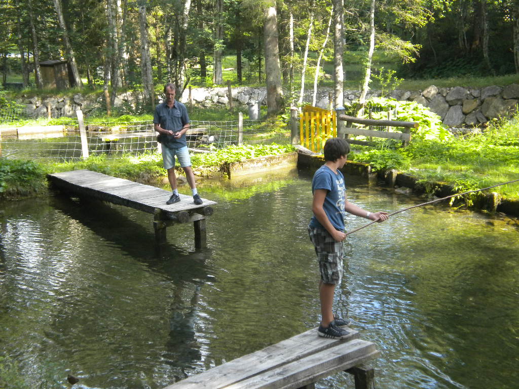 Fischen am Hausteich