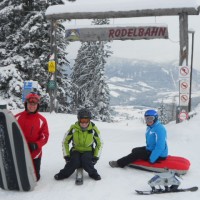 Bockerl und Airboard an der Rodelbahn am Karkogel