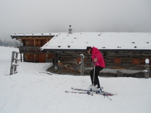 Die Aualmhütte - Ziel der Skitour im Lammertal