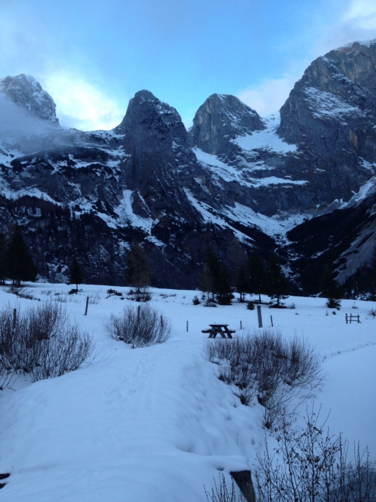 Schneedecke in der Aualm im Lammertal