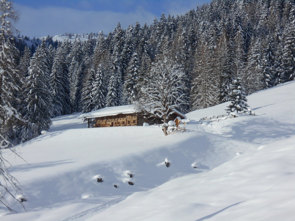 Die Spießalmhütte im Winter