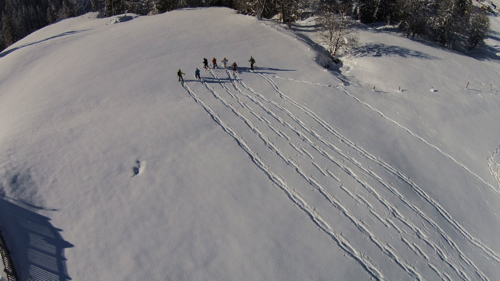 Schneeschuhwandern im Tiefschnee in Salzburg