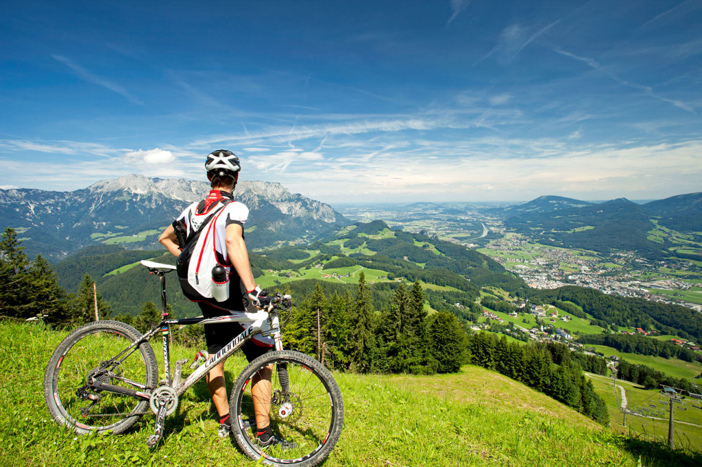 Ausblick beim Mountainbiken im Tennengau