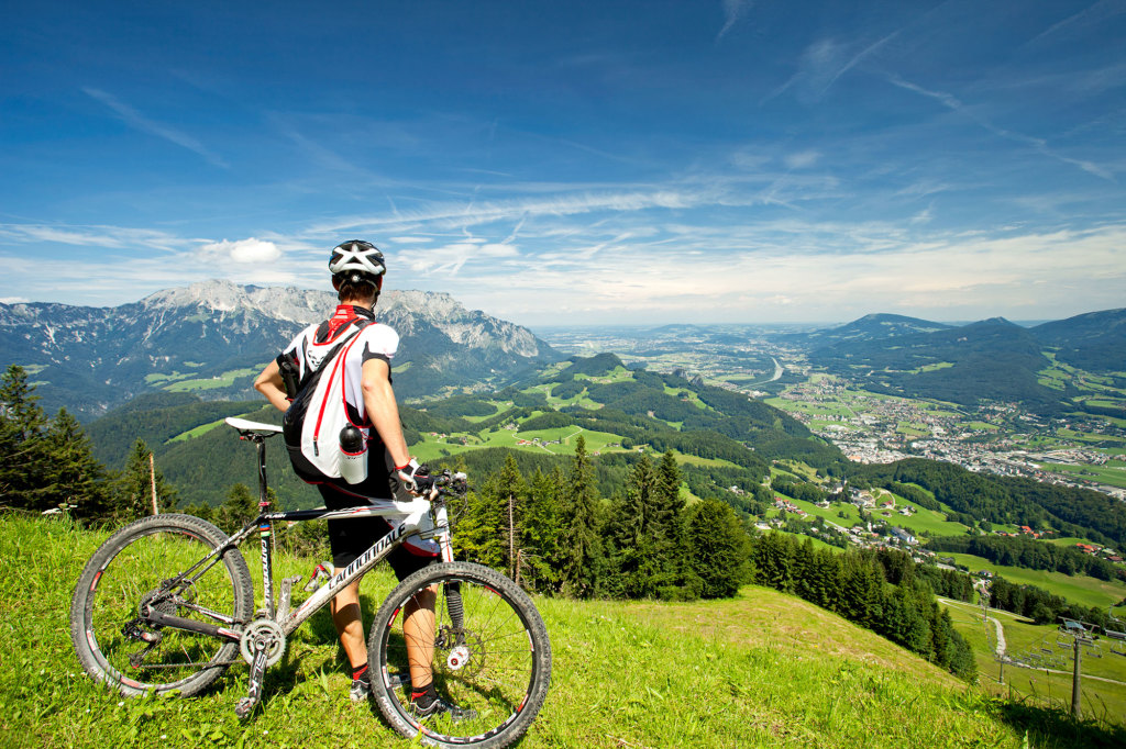 Ausblick beim Mountainbiken im Tennengau