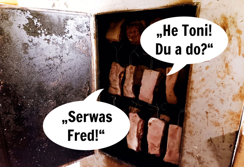 "Servus Fred!", "Hey Toni! Du auch da?"