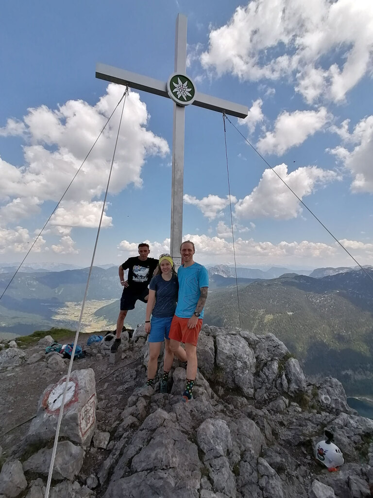 Gipfelfoto am Großen Donnerkogel (Jaro, Theresa & Christoph)