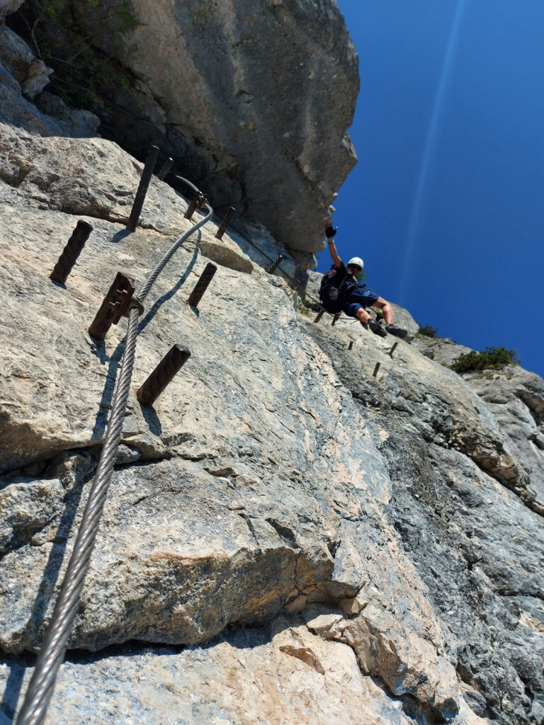 Kaiser Verschneidung im Klettersteig