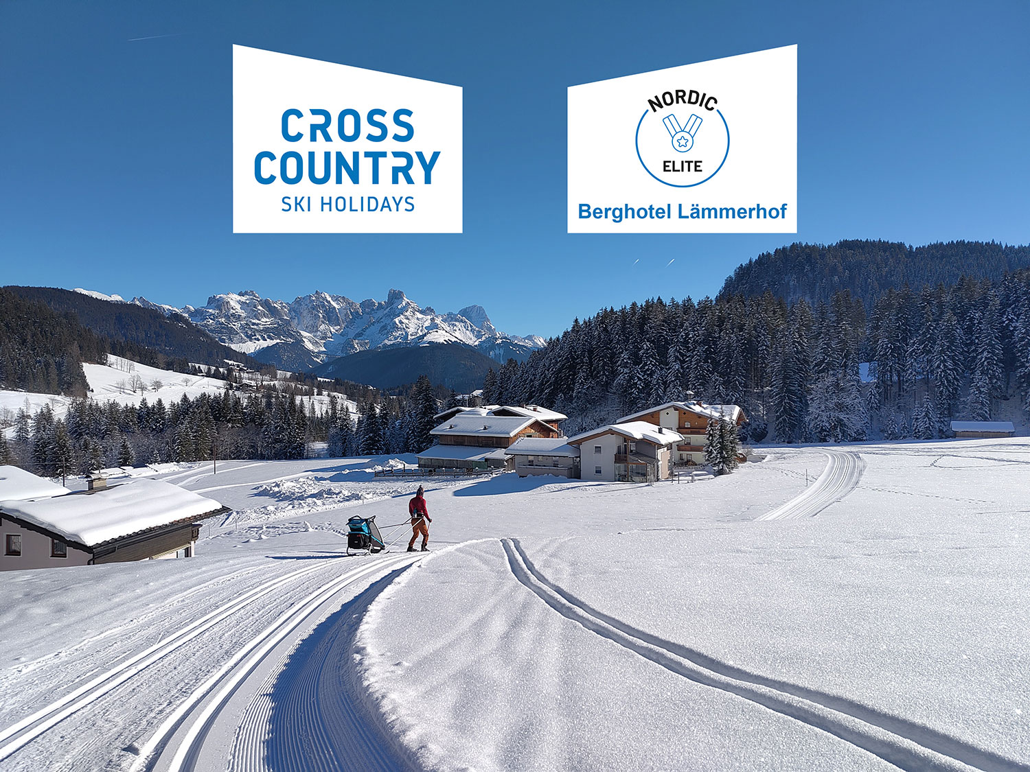 Berghotel Lämmerhof im Winter mit Loipe